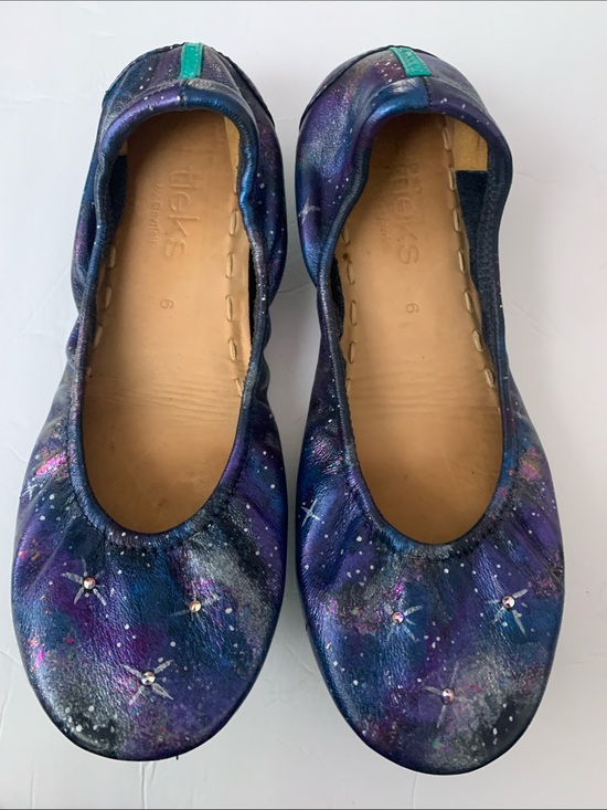 Tieks Shoes - Tieks Hand-Painted Galaxy Ballet Flats - Purple, Blue & Teal Accents
